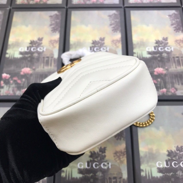 Gucci女包 598597 古馳2020新款女包 Gucci米白色牛皮手機包  gqy1159